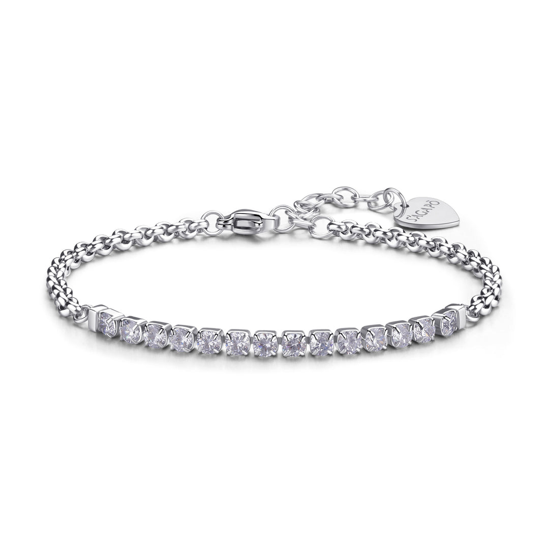 Bracciale S'Agapõ Dazzly SDZ82 centrale tennis zirconia-2b Gioielli