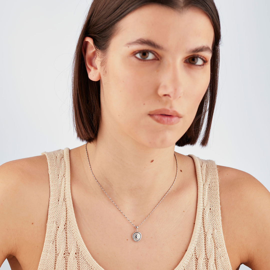Collana S'Agapõ Feelings SFE40 luna satinata-2b Gioielli