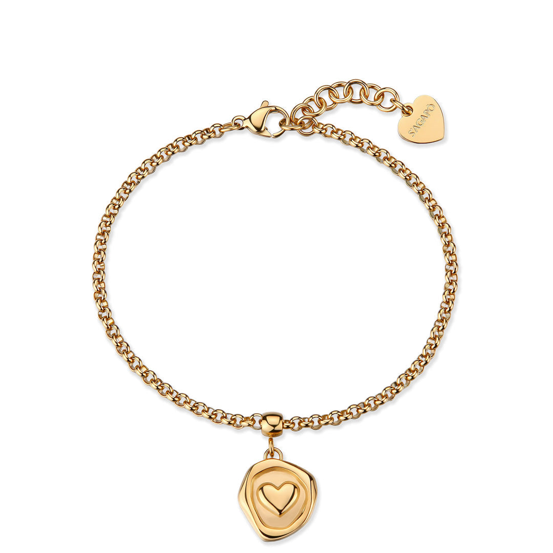Bracciale S'Agapõ Feelings SFE45 cuore dorato-2b Gioielli