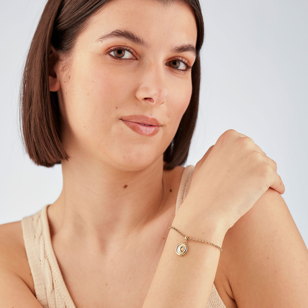 Bracciale S'Agapõ Feelings SFE47 luna dorata-2b Gioielli