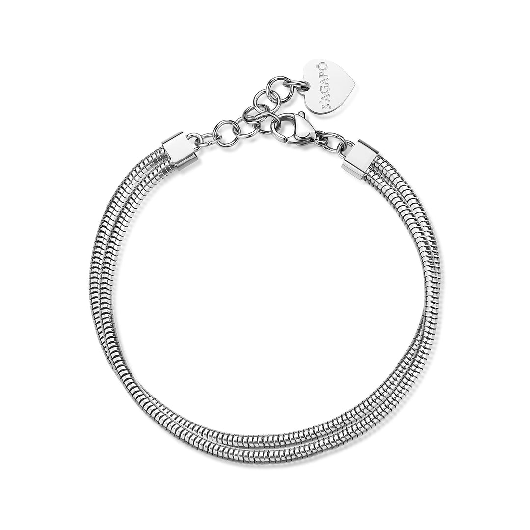 Bracciale S'Agapõ Chunky SHK118 snake doppio filo-2b Gioielli