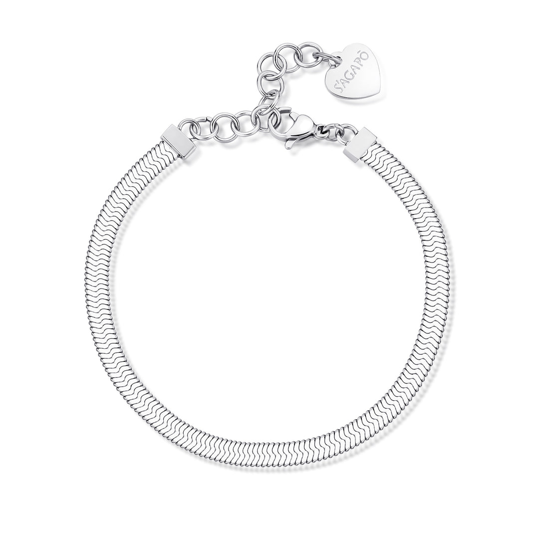 Bracciale S'Agapõ Chunky SHK35 catena snake acciaio-2b Gioielli
