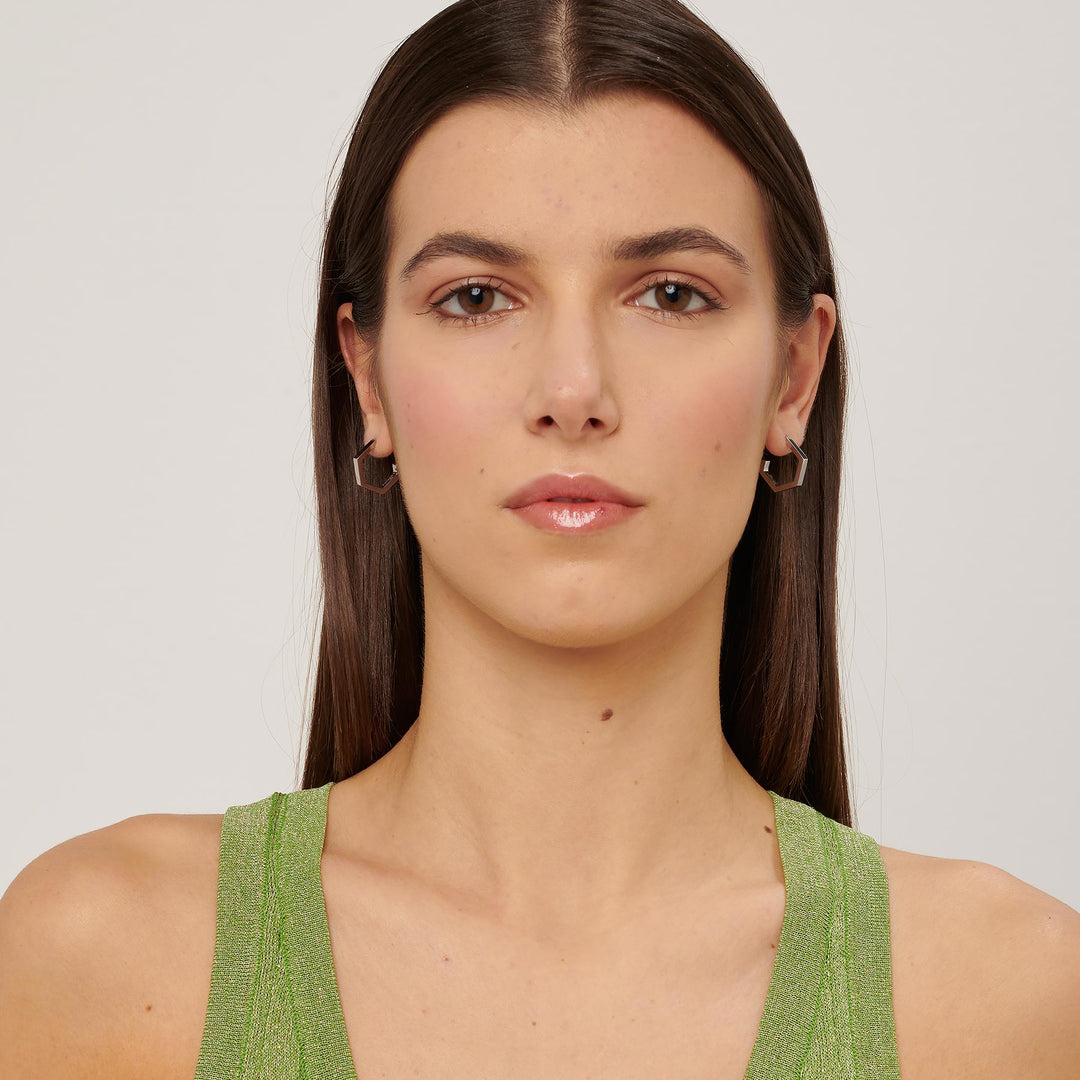Orecchini S'Agapõ Chunky SHK43 cerchi in acciaio-2b Gioielli