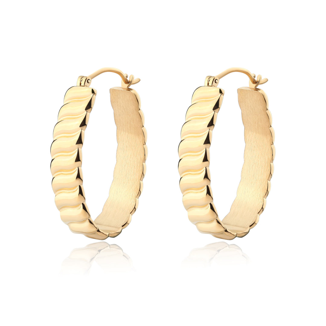 Orecchini S'Agapõ Chunky SHK58 pendenti ovali torchon oro-2b Gioielli