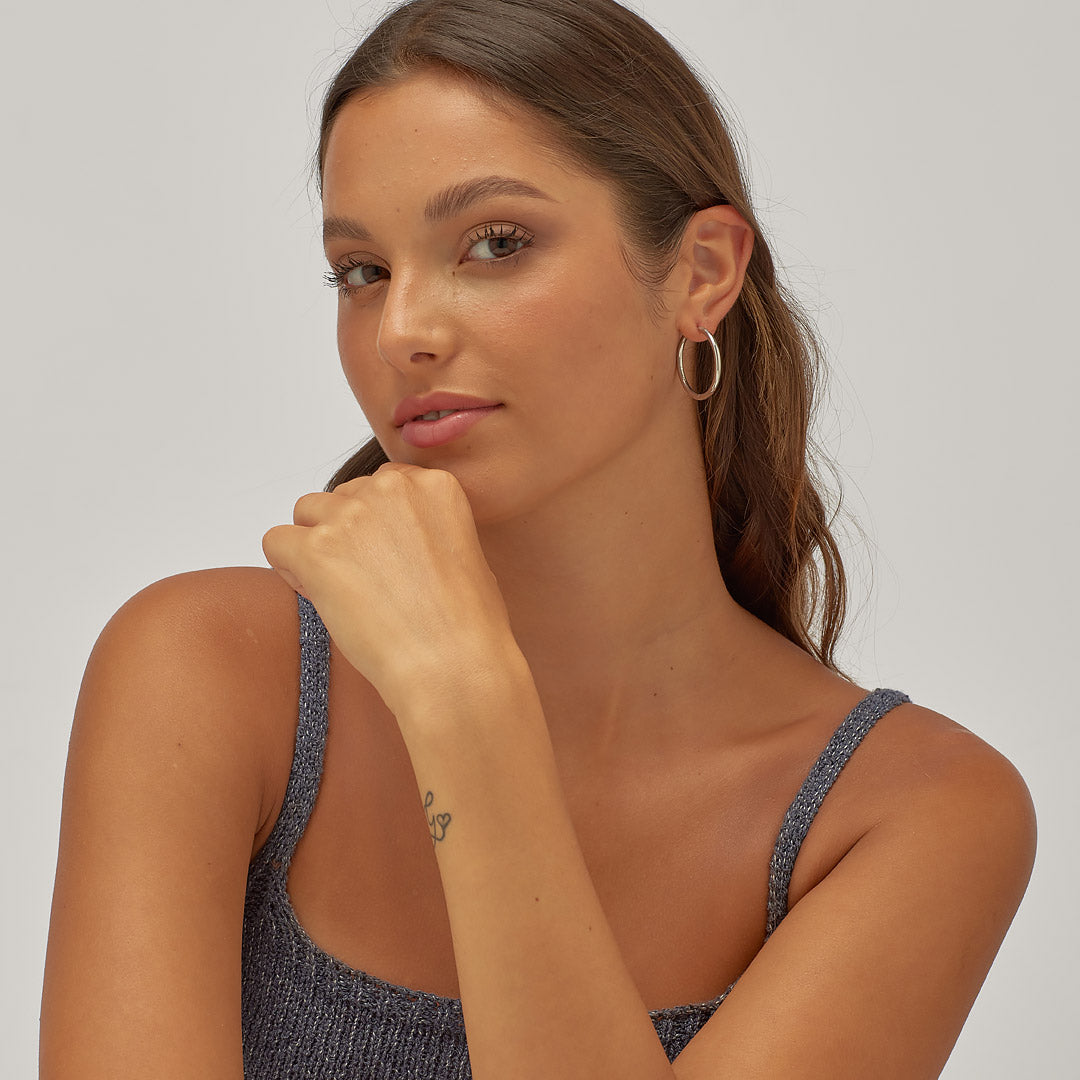 Orecchini S'Agapõ Chunky SHK73 cerchi in acciaio-2b Gioielli