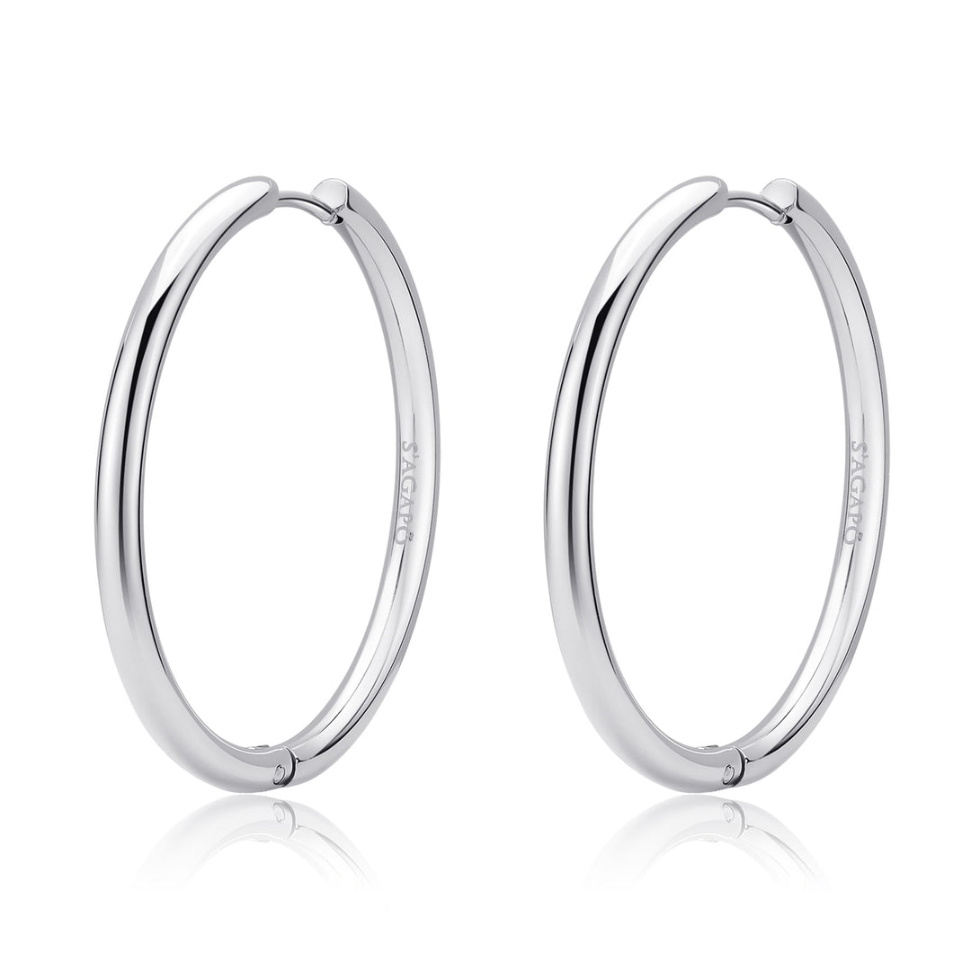 Orecchini S'Agapõ Chunky SHK75 cerchi in acciaio-2b Gioielli