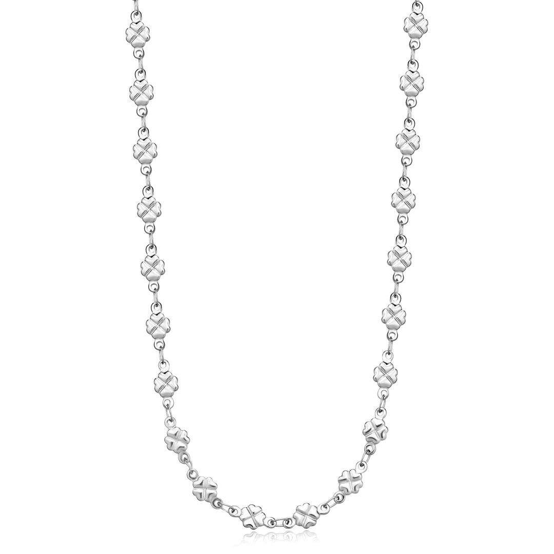 Collana S'Agapõ Chunky SHK81 catena a quadrifogli-2b Gioielli