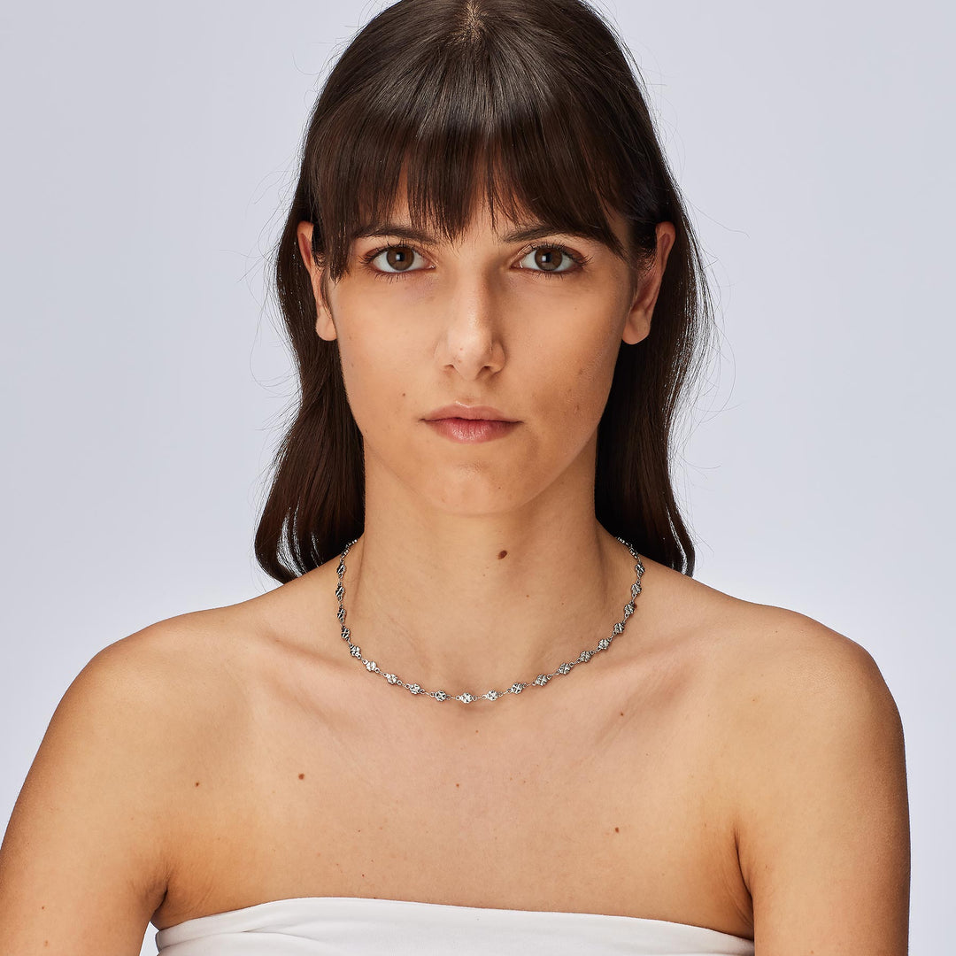 Collana S'Agapõ Chunky SHK81 catena a quadrifogli-2b Gioielli