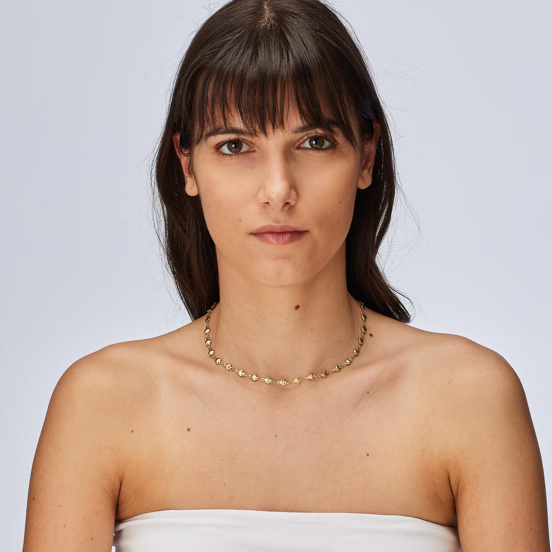Collana S'Agapõ Chunky SHK83 catena a cuori dorati-2b Gioielli