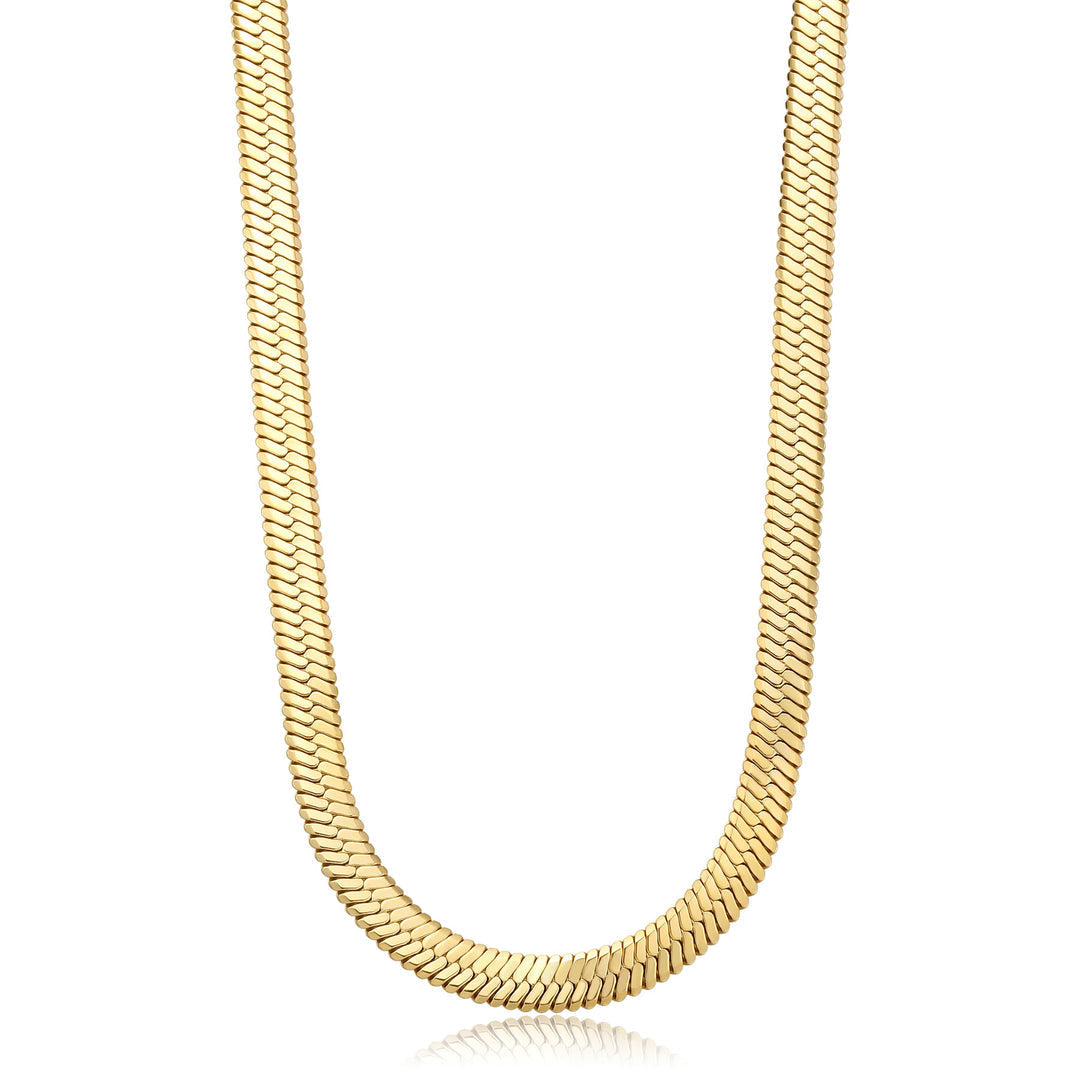 Collana S'Agapõ Chunky SHK85 snake piatta dorata-2b Gioielli