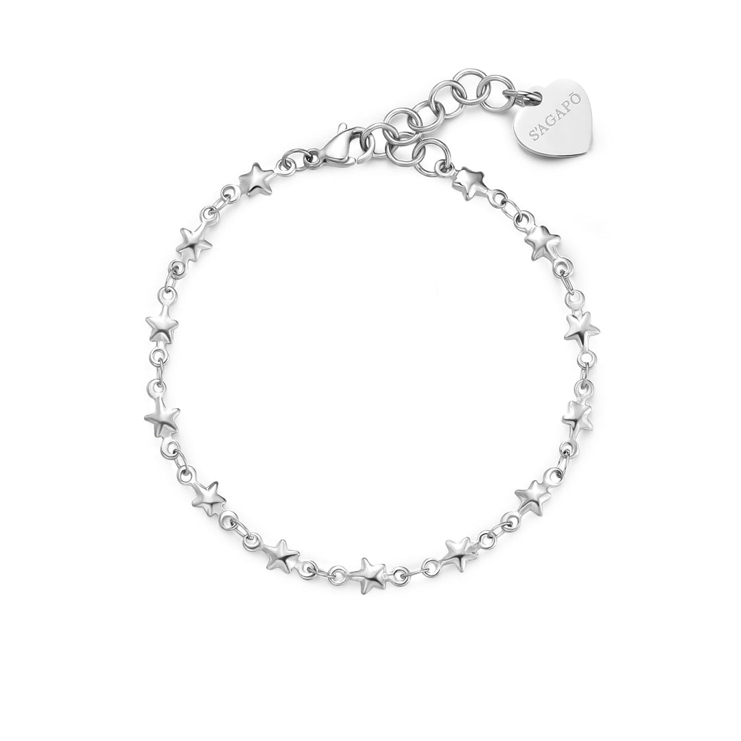 Bracciale S'Agapõ Chunky SHK94 catena con stelle-2b Gioielli