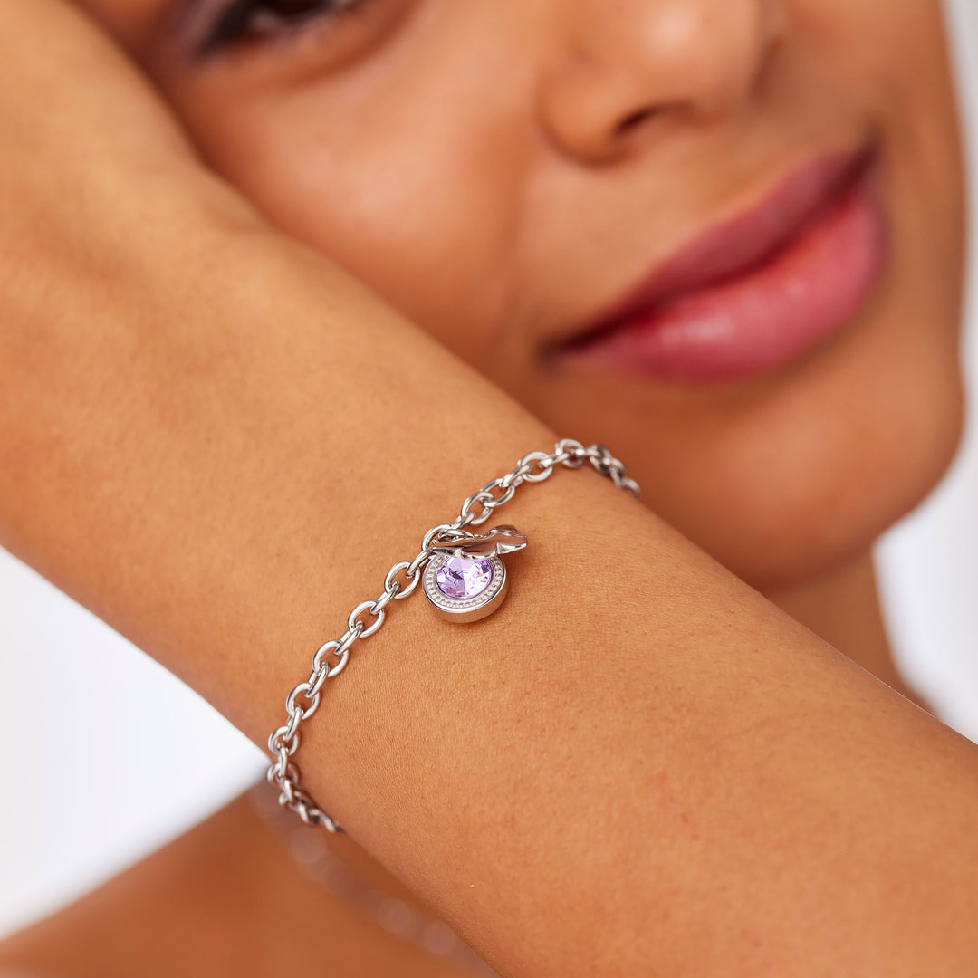 Bracciale S'Agapõ Lucky Light SKT61 farfalla con cristallo viola-2b Gioielli