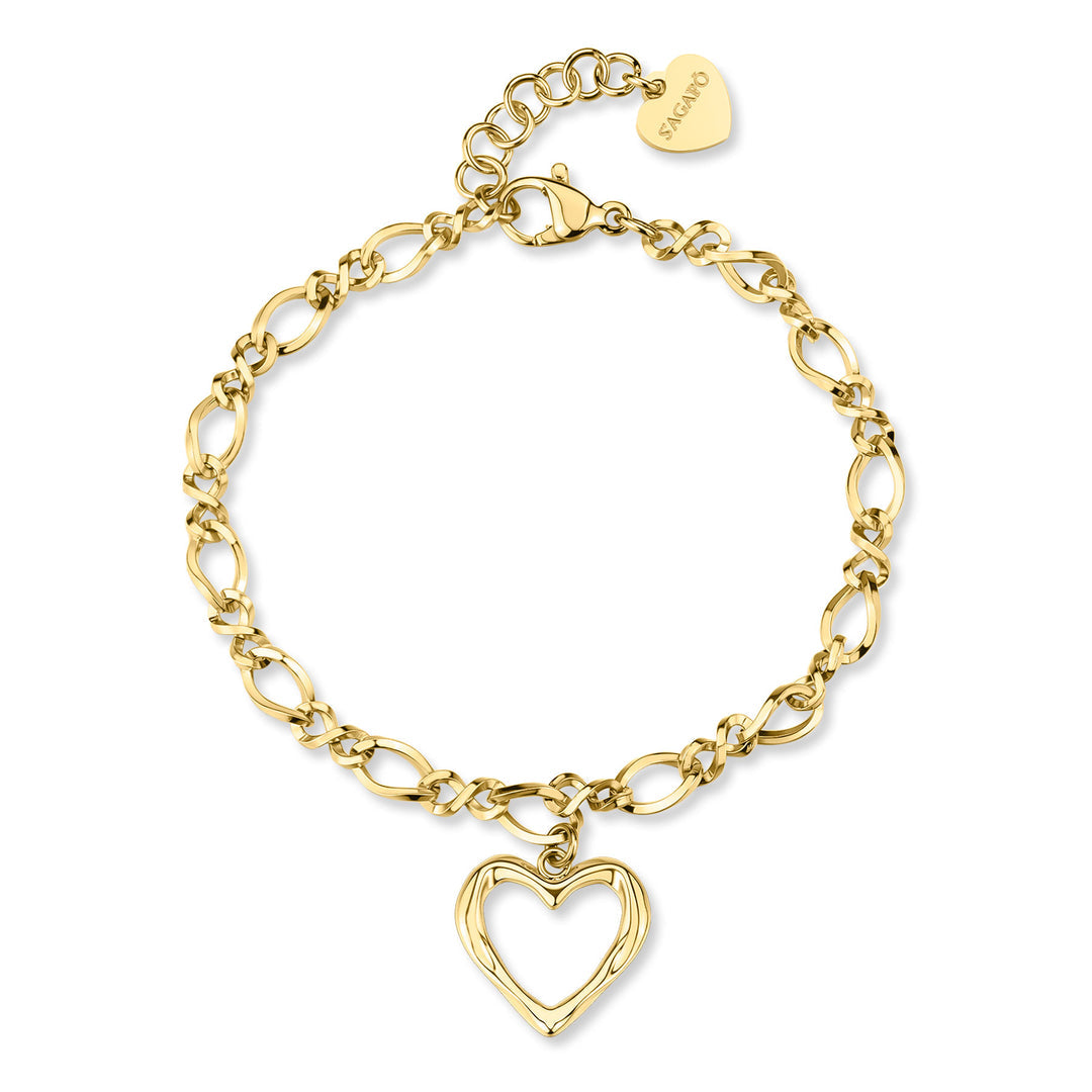 Bracciale S'Agapõ Emotion SMO12 pendente cuore dorato-2b Gioielli