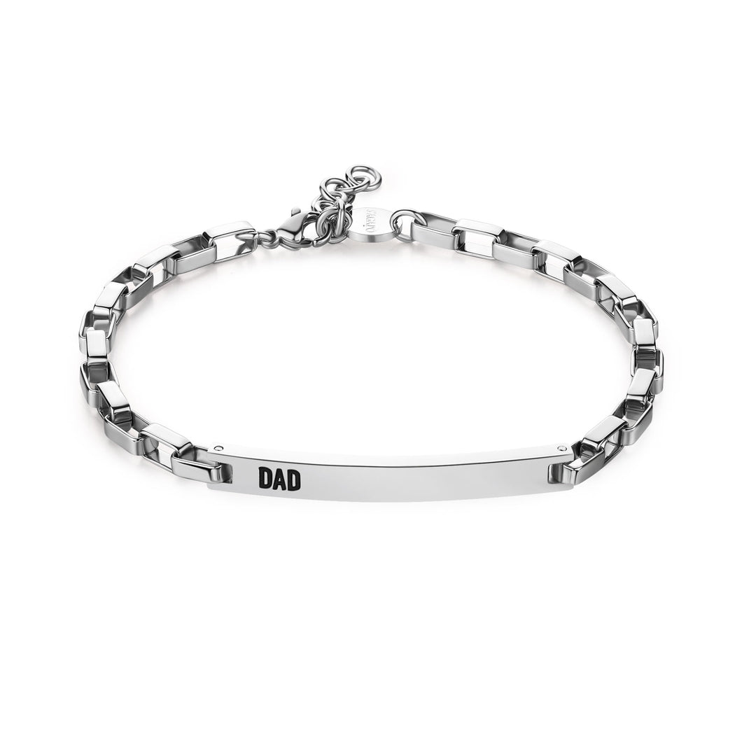Bracciale S'Agapõ Proud SPD16 targa con smalto nero-2b Gioielli