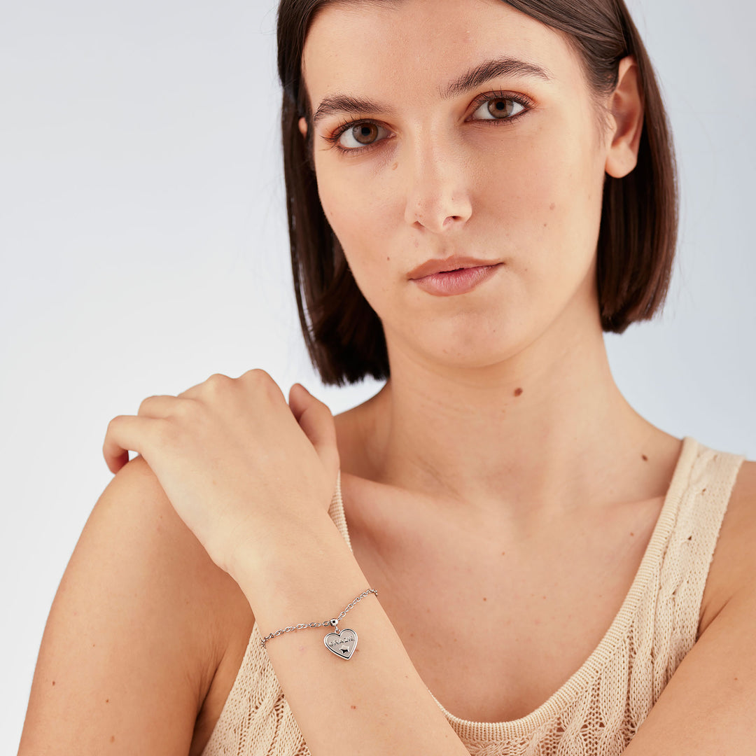 Bracciale S'Agapõ Duh Duh SUH12 cuore Grazie e stella-2b Gioielli