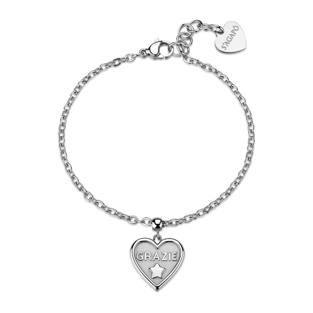 Bracciale S'Agapõ Duh Duh SUH12 cuore Grazie e stella-2b Gioielli