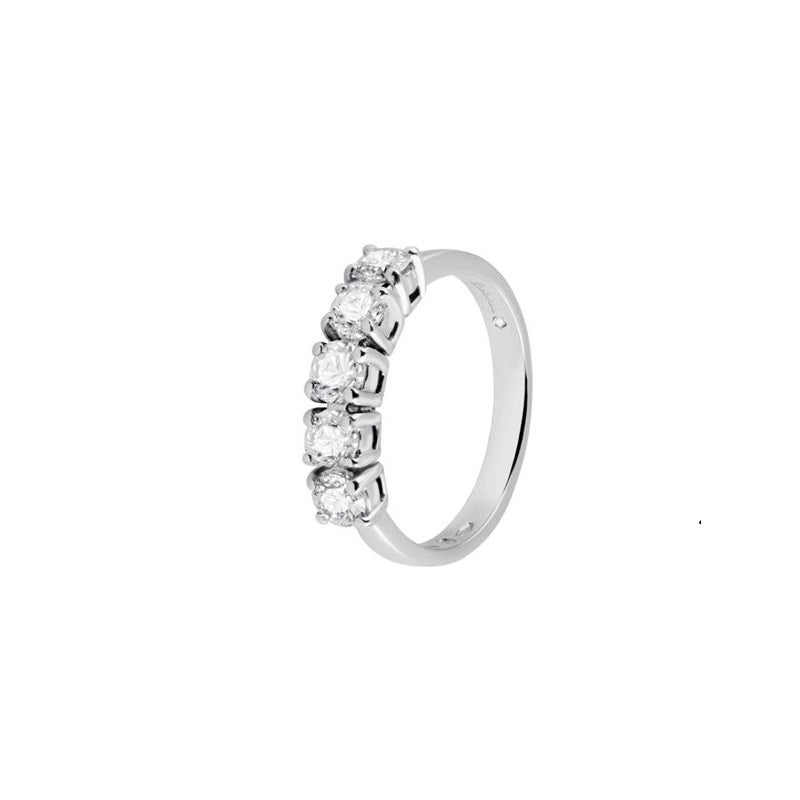 Anello Salvini oro bianco 18Kt Diamanti 0,50 Ct-2b Gioielli