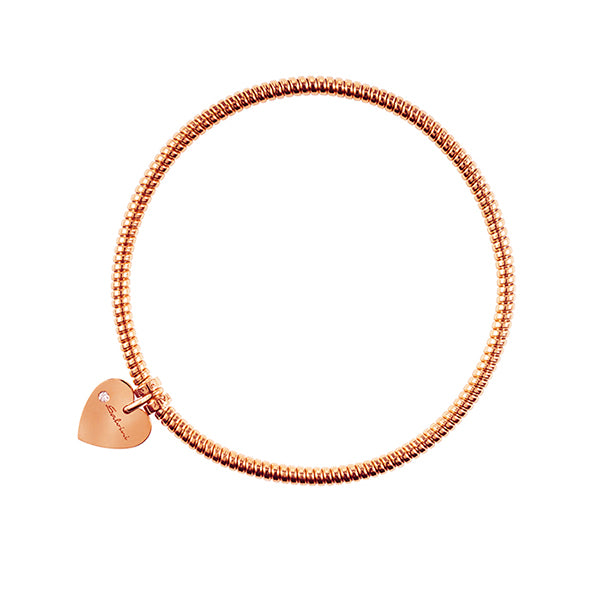 Bracciale Salvini Minimal Pop oro rosa 9 Kt cuore diamante 0,01 ct-2b Gioielli