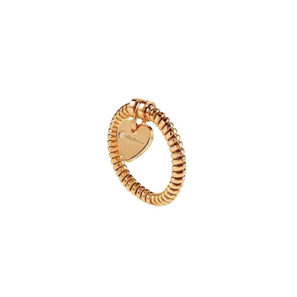 Anello Salvini Minimal Pop oro rosa 9 Kt cuore diamante 0,01 ct-2b Gioielli