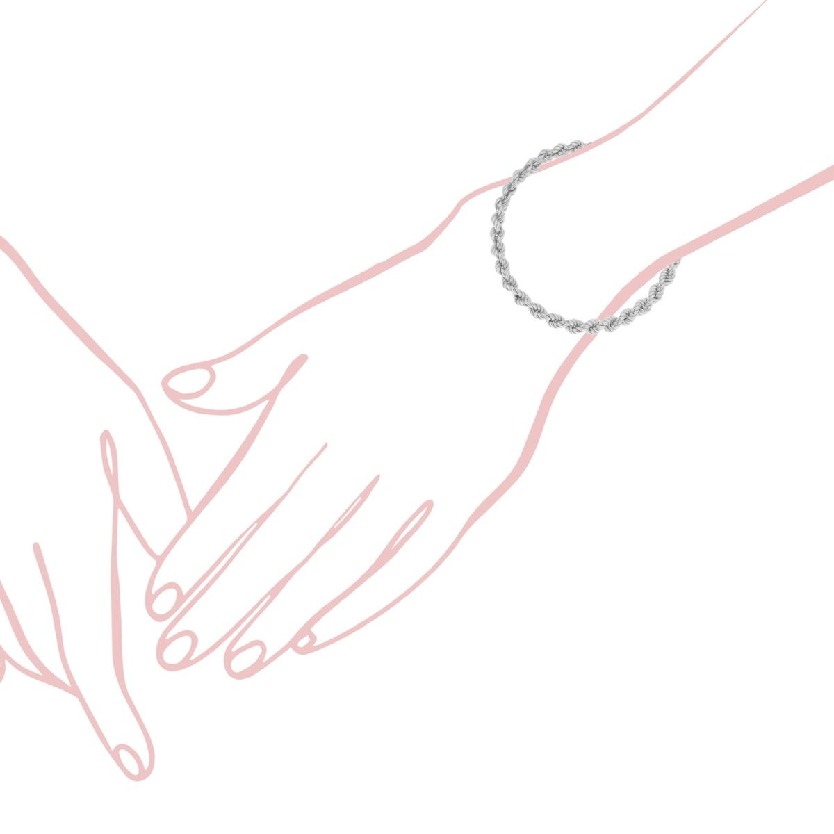 Bracciale argento catena corda donna-2b Gioielli