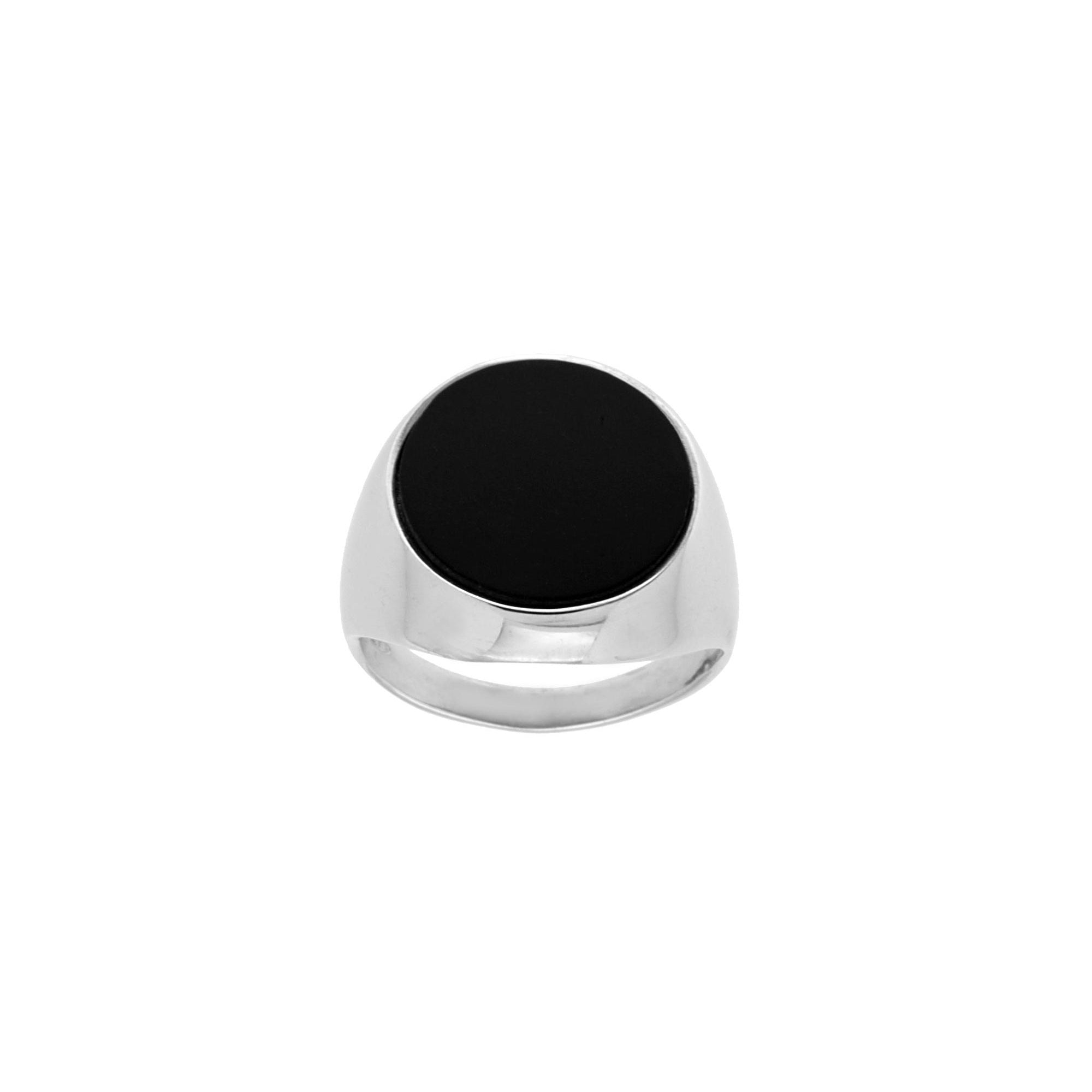 Anello argento chevalier quadrato onice uomo misura 24