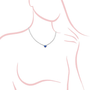 Collana argento Tennis cuore blu donna-2b Gioielli