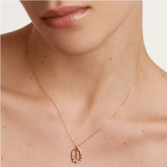 Collana PdPaola CO01-271-U Lettera L in argento 925 placcato oro 18 Kt-2b Gioielli