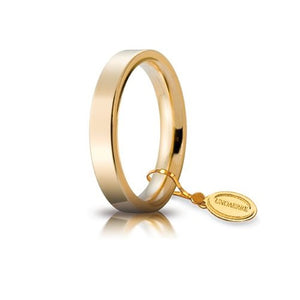 Fede UNOAERRE comoda 3,5mm quadra collezione Cerchi Di Luce in oro giallo 750-2b Gioielli