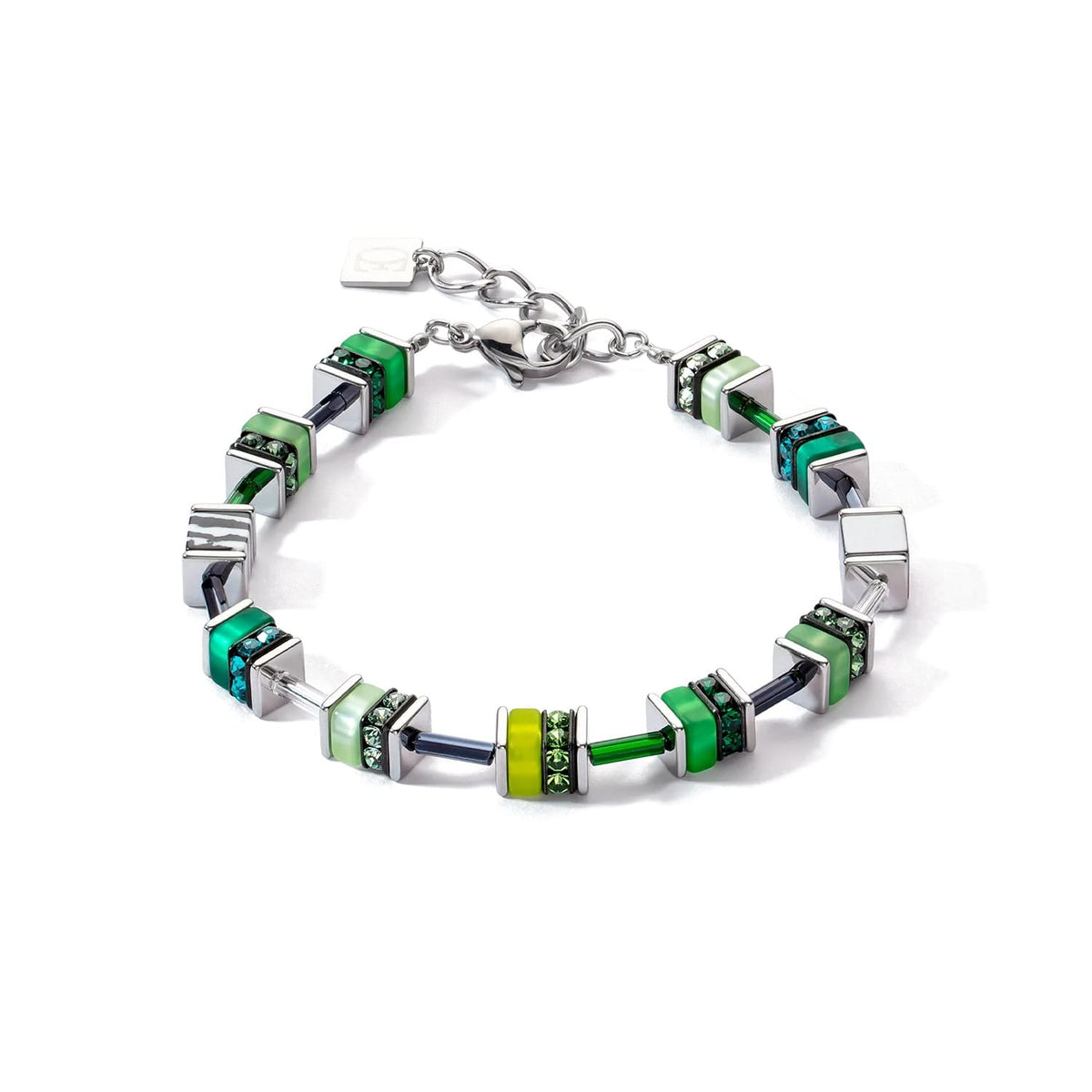 Bracciale Coeur de Lion Geocube 4509300500 Green donna-2b Gioielli