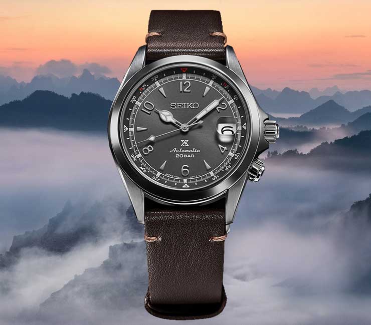 Orologio Seiko Alpinist SPB201J1 "Mountain Sunset" Limited Edition 2021 pezzi con spilla-2b Gioielli