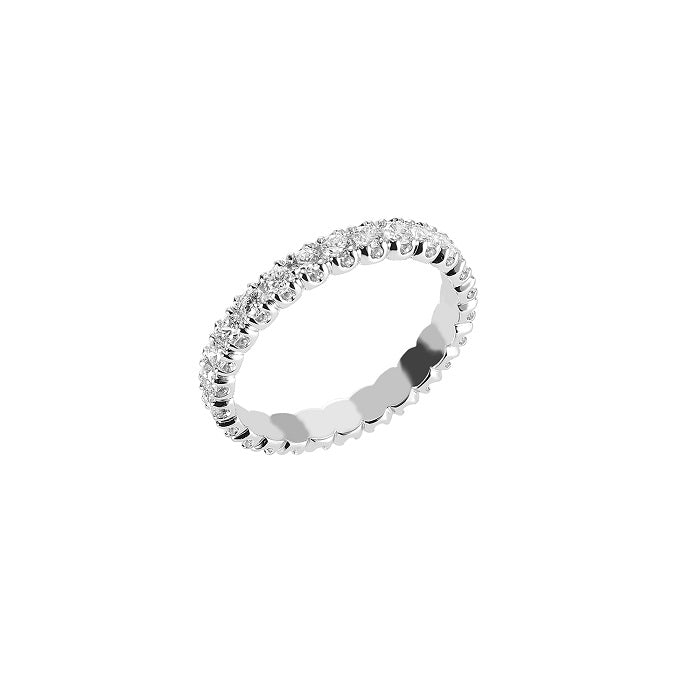 Anello veretta Eternity oro bianco 18kt Diamanti 0,51 Ct-2b Gioielli