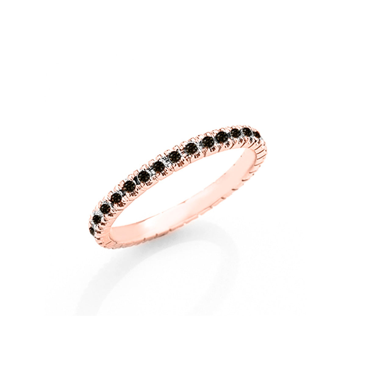 Anello veretta Eternity oro rosa 18kt Diamanti neri 0,55 ct-2b Gioielli