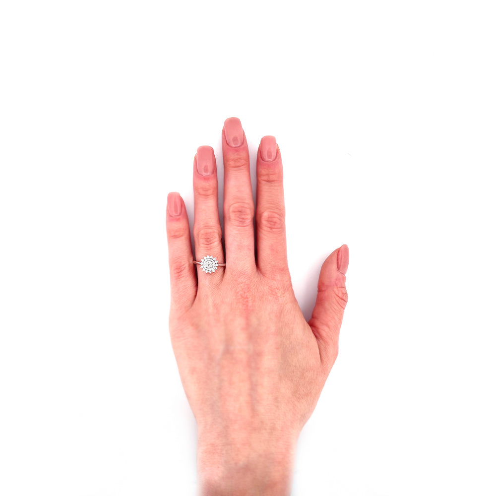 Anello oro bianco 18kt Diamanti 0,30 Ct-2b Gioielli