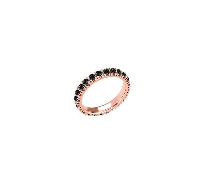 Anello veretta Eternity oro rosa 18kt Diamanti neri 1,05 Ct-2b Gioielli