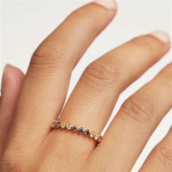 Anello PdPaola AN01-209-12 Five Sage in argento 925 placcato oro 18 Kt misura 12-2b Gioielli