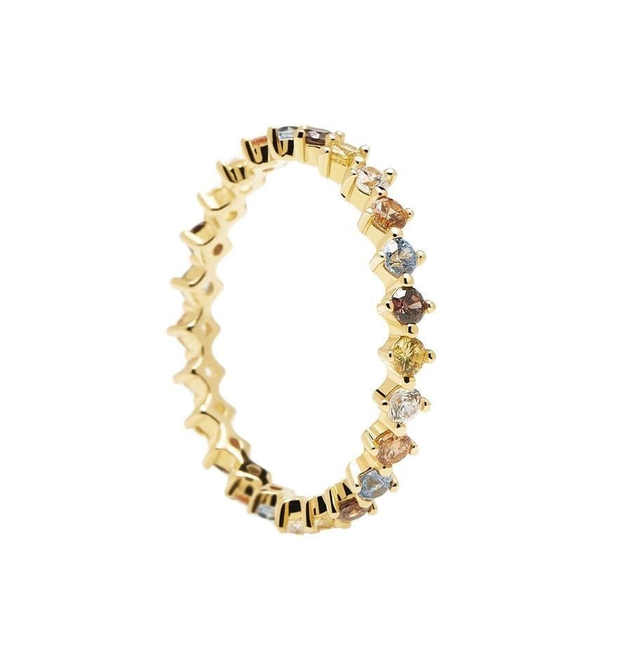Anello PdPaola AN01-209-12 Five Sage in argento 925 placcato oro 18 Kt misura 12-2b Gioielli