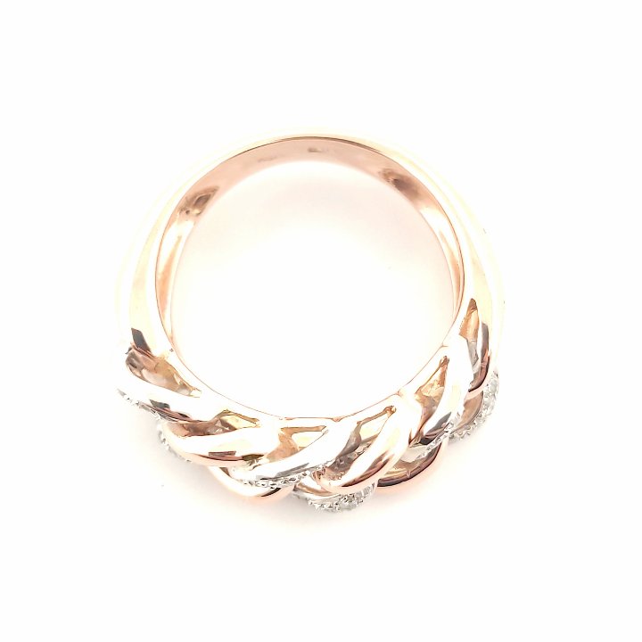 Anello oro Rosa 18kt Diamanti 0,24 Ct Grumette-2b Gioielli