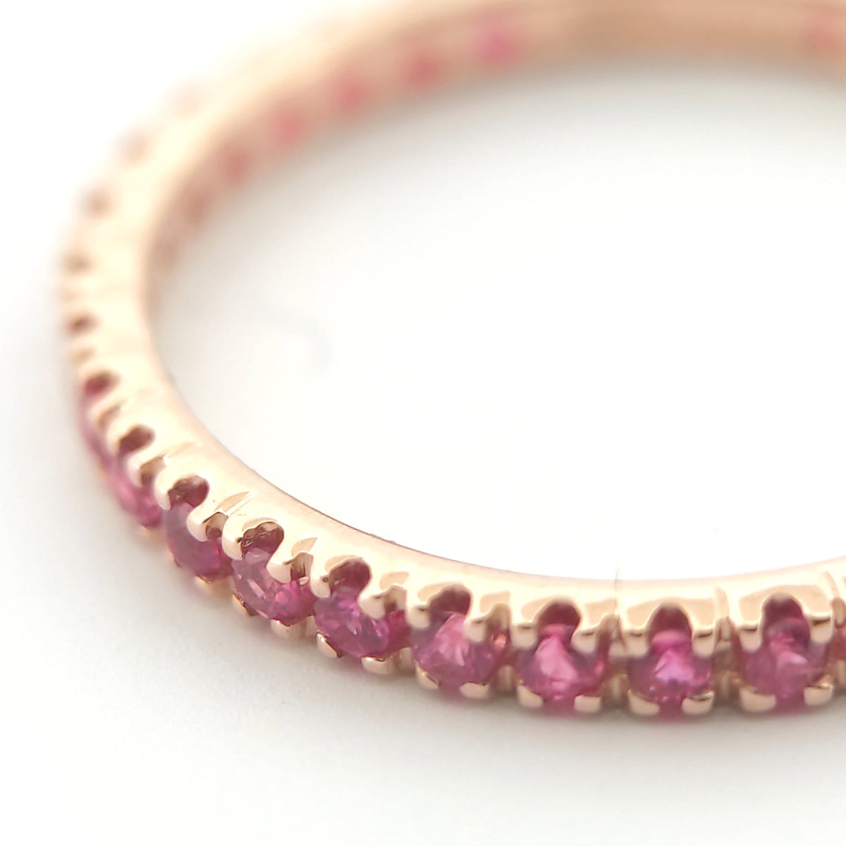 Anello veretta Eternity oro rosa 18kt Rubini 0,49 Ct-2b Gioielli