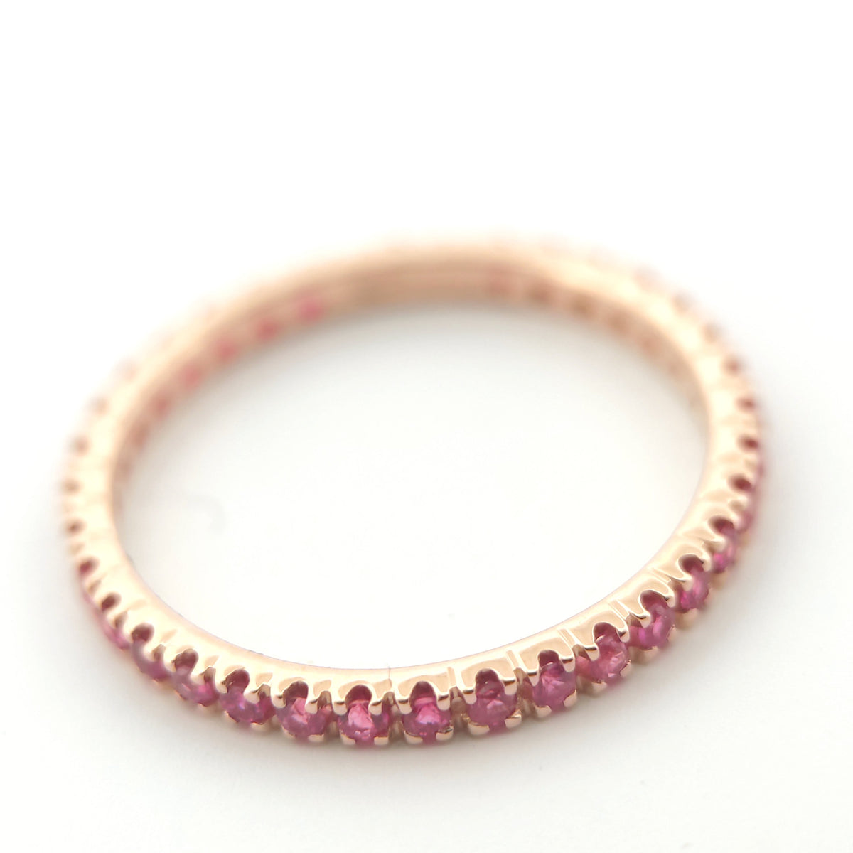 Anello veretta Eternity oro rosa 18kt Rubini 0,49 Ct-2b Gioielli