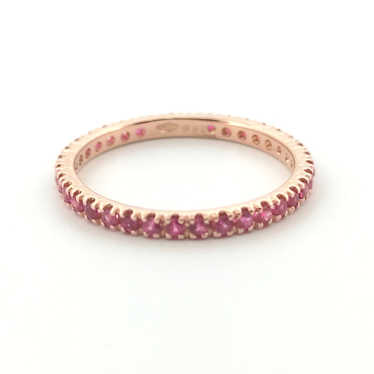 Anello veretta Eternity oro rosa 18kt Rubini 0,49 Ct-2b Gioielli