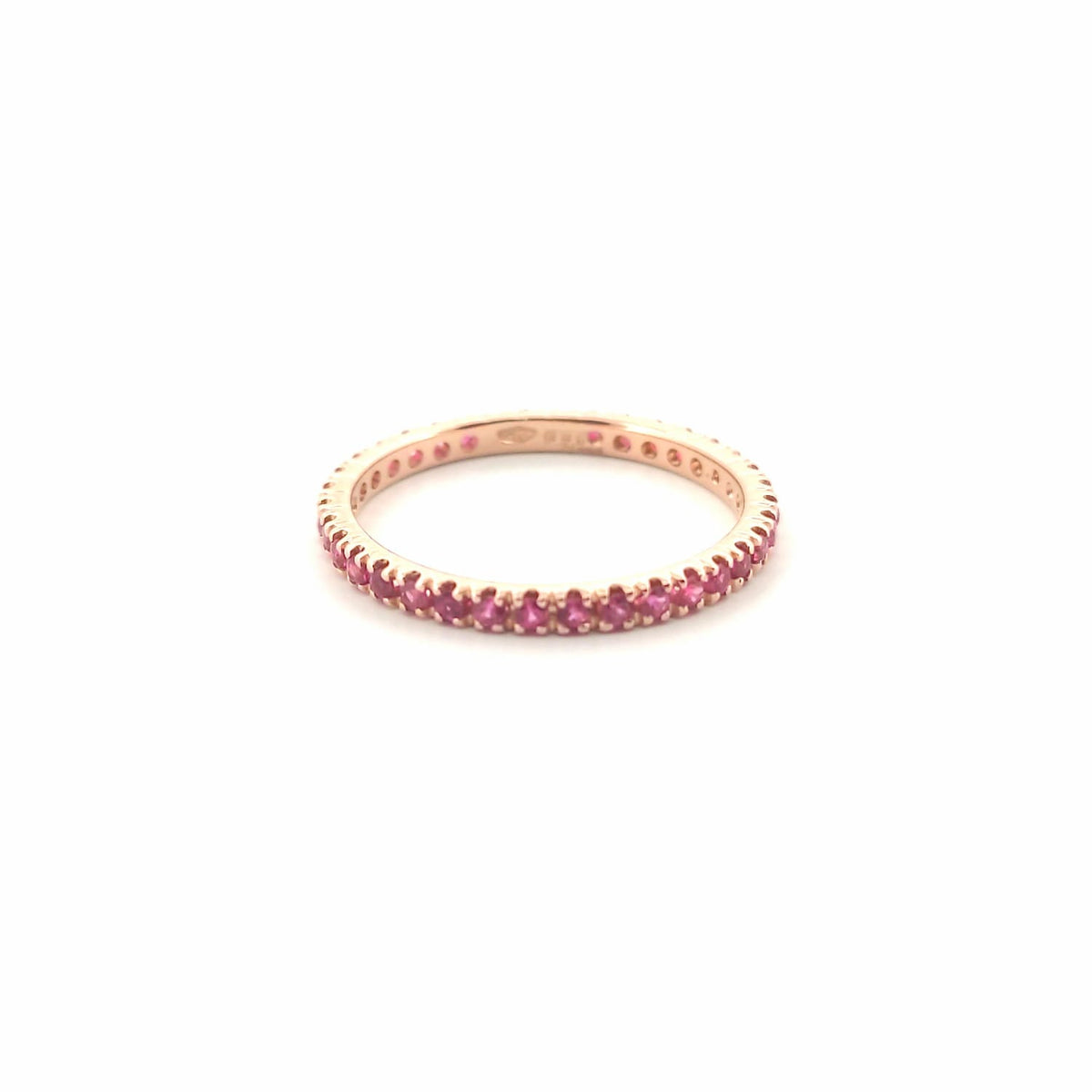 Anello veretta Eternity oro rosa 18kt Rubini 0,49 Ct-2b Gioielli