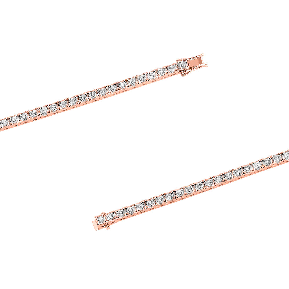 Bracciale tennis oro rosa 18Kt Diamanti bianchi 1,26 Ct-2b Gioielli
