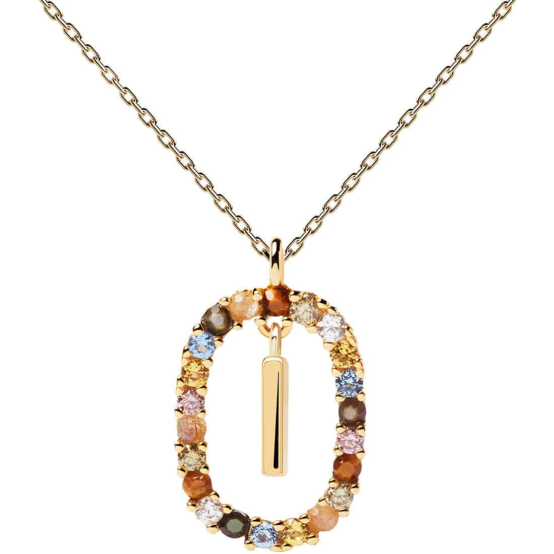 Collana PdPaola CO01-268-U Lettera I in argento 925 placcato oro 18 Kt-2b Gioielli