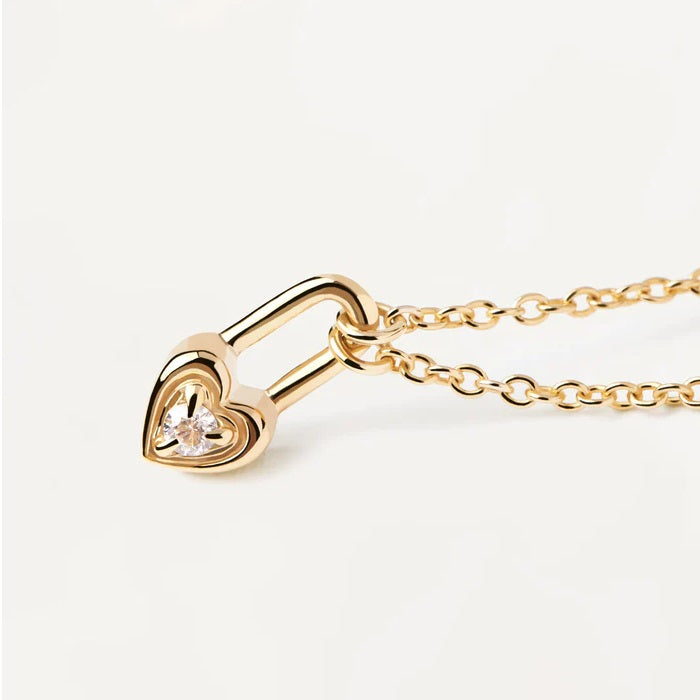 Collana PdPaola CO01-510-U Essentials Lucchetto Cuore argento donna-2b Gioielli