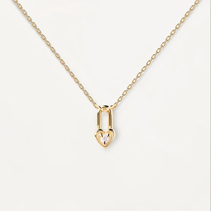 Collana PdPaola CO01-510-U Essentials Lucchetto Cuore argento donna-2b Gioielli