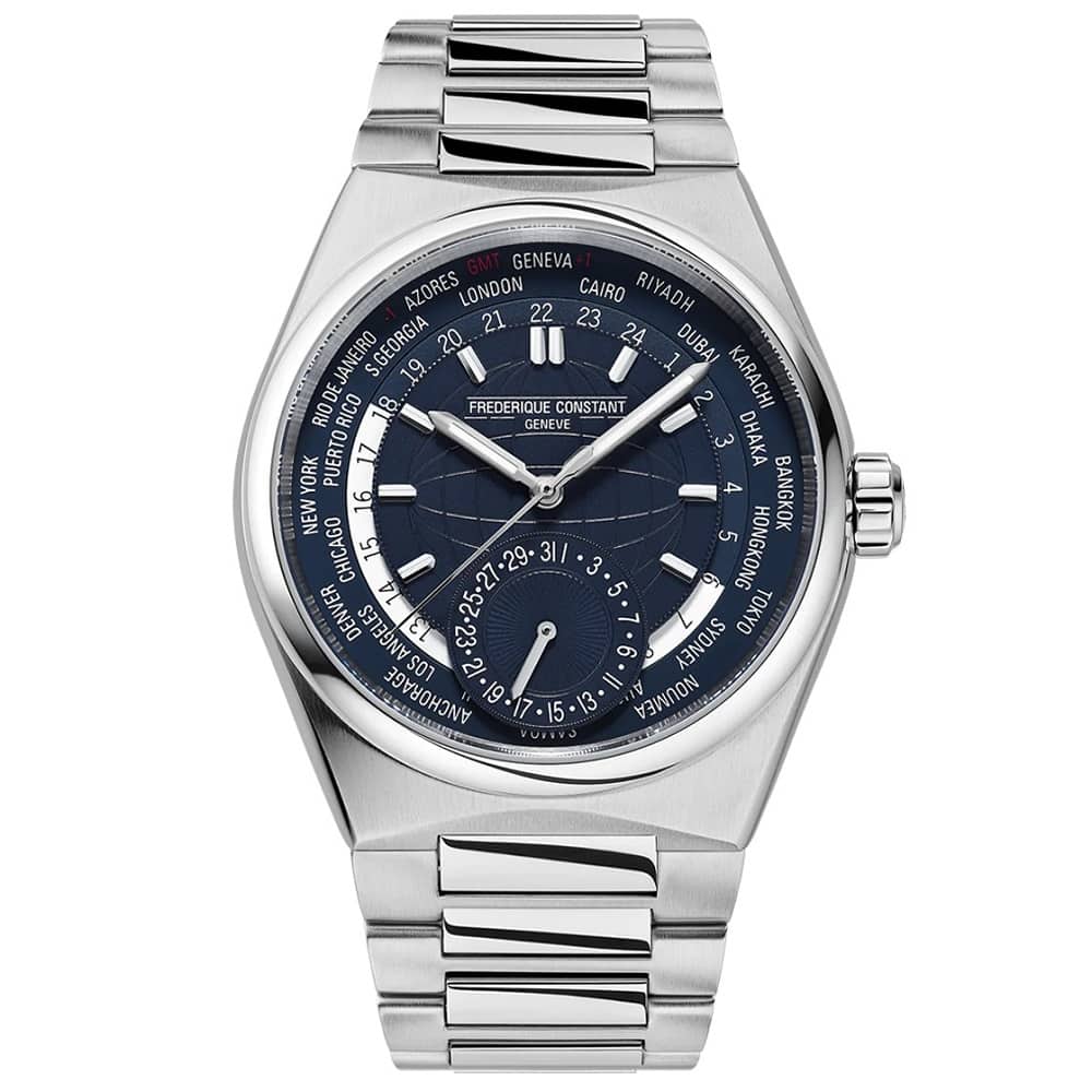 Orologio Frederique Constant Highlife Worldtimer Manufacture FC-718N4NH6B doppio cinturino uomo 41 mm-2b Gioielli