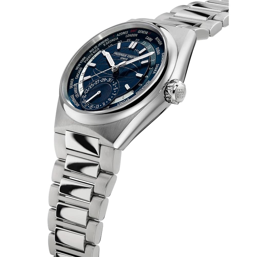 Orologio Frederique Constant Highlife Worldtimer Manufacture FC-718N4NH6B doppio cinturino uomo 41 mm-2b Gioielli