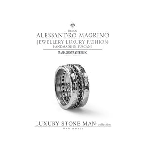 Anello Alessandro Magrino Luxury uomo argento G2324 misura 24-2b Gioielli