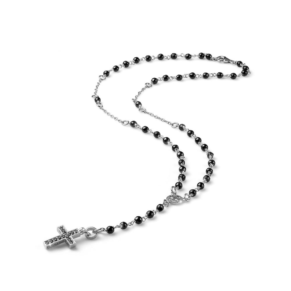 Collana Alessandro Magrino Cross argento uomo G3807 rosario-2b Gioielli