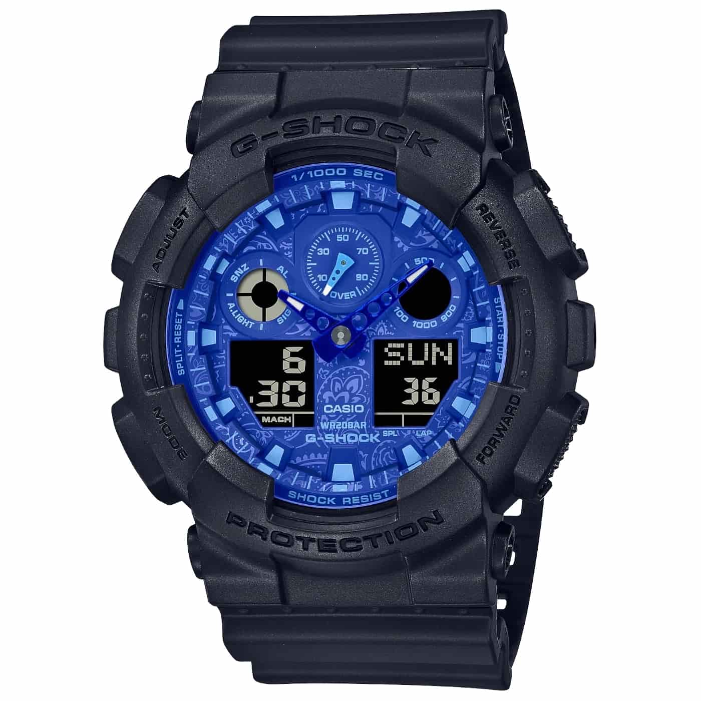 Orologio Casio G-Shock GA-100BP-1AER Paisley Blue uomo-2b Gioielli